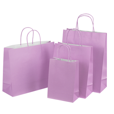 Customs Printed Logo Light Purple Craft Paper Shopping Happy Birthday Gifts Jewellery Bags