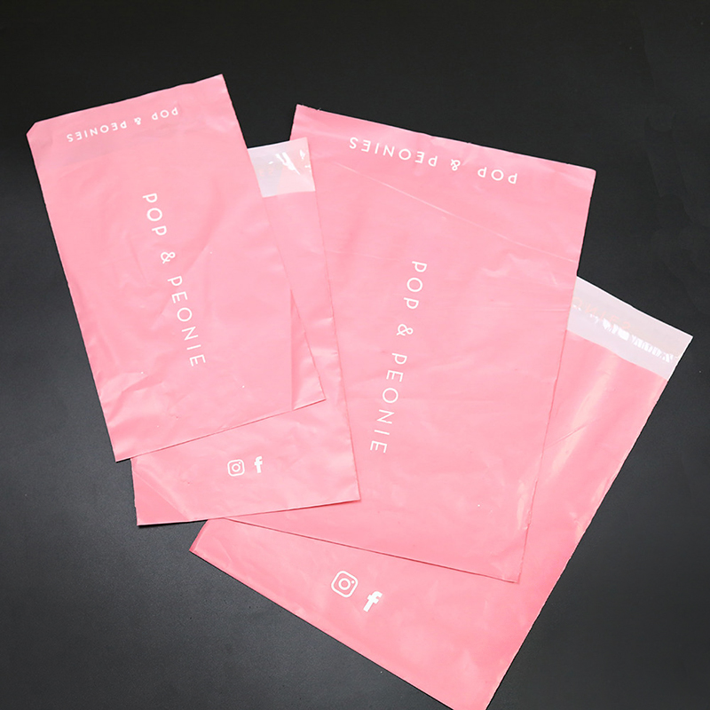 Pink Recycled Poly Mailers Custom Printed Mailing Bags Courier Waterproof