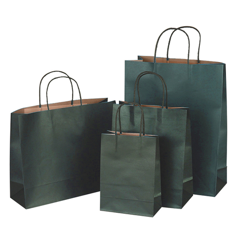 Factory Logo Printed Kraft Paper Shopping Carrier Bags For Souvenir Gifts