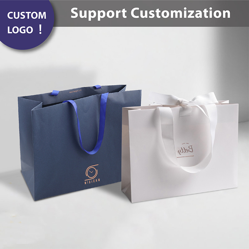 2022 New Personalized Boutique Advertising Shopping Paper Bags with Own Logo Bulk