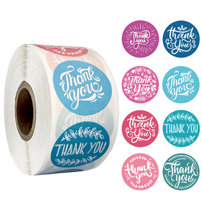 Customized Thank You Shipping Labels Stickers For Flower Clothing Packaging
