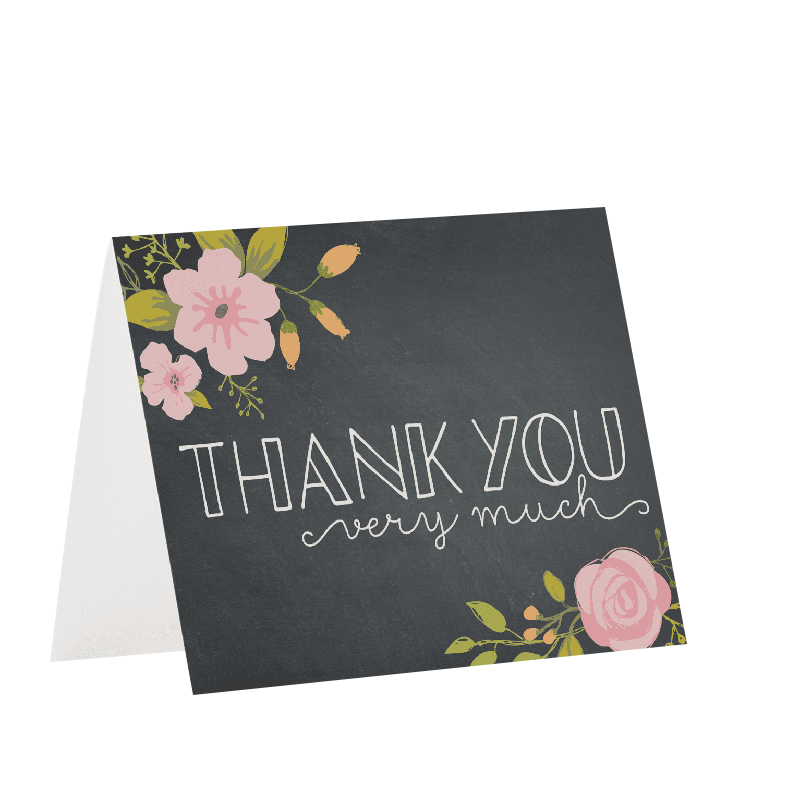 Personalized Floral Thank You Cards For Shopping