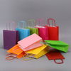 Logo Prnited Pink Kraft Paper Shopping Bags For Groceries With Handles
